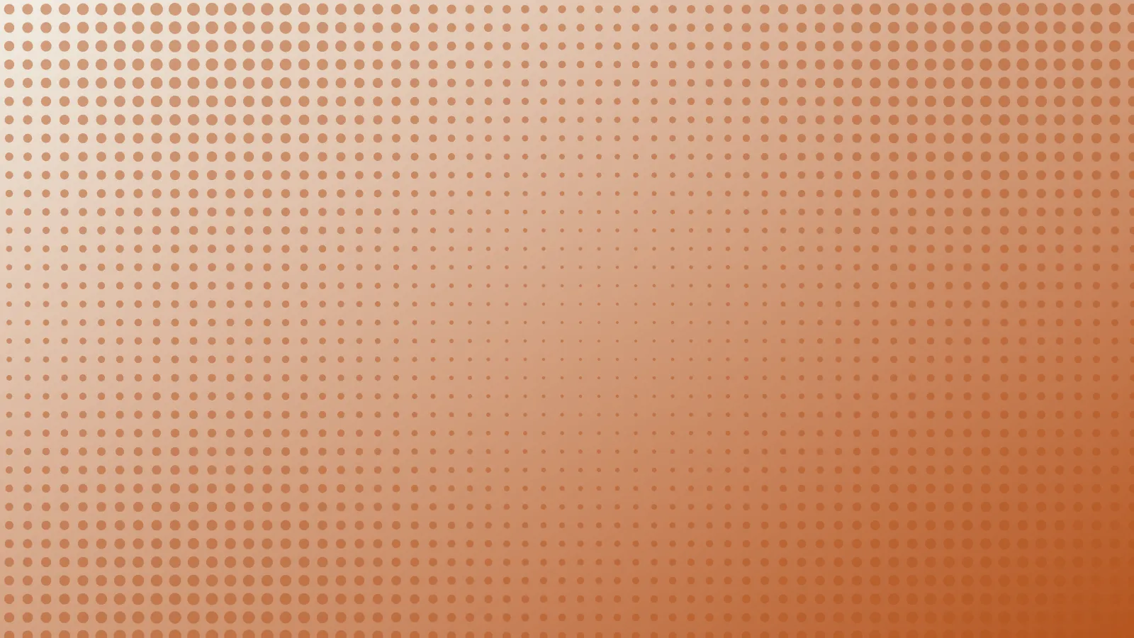 A field of halftone dots fading from cream to burnt amber.